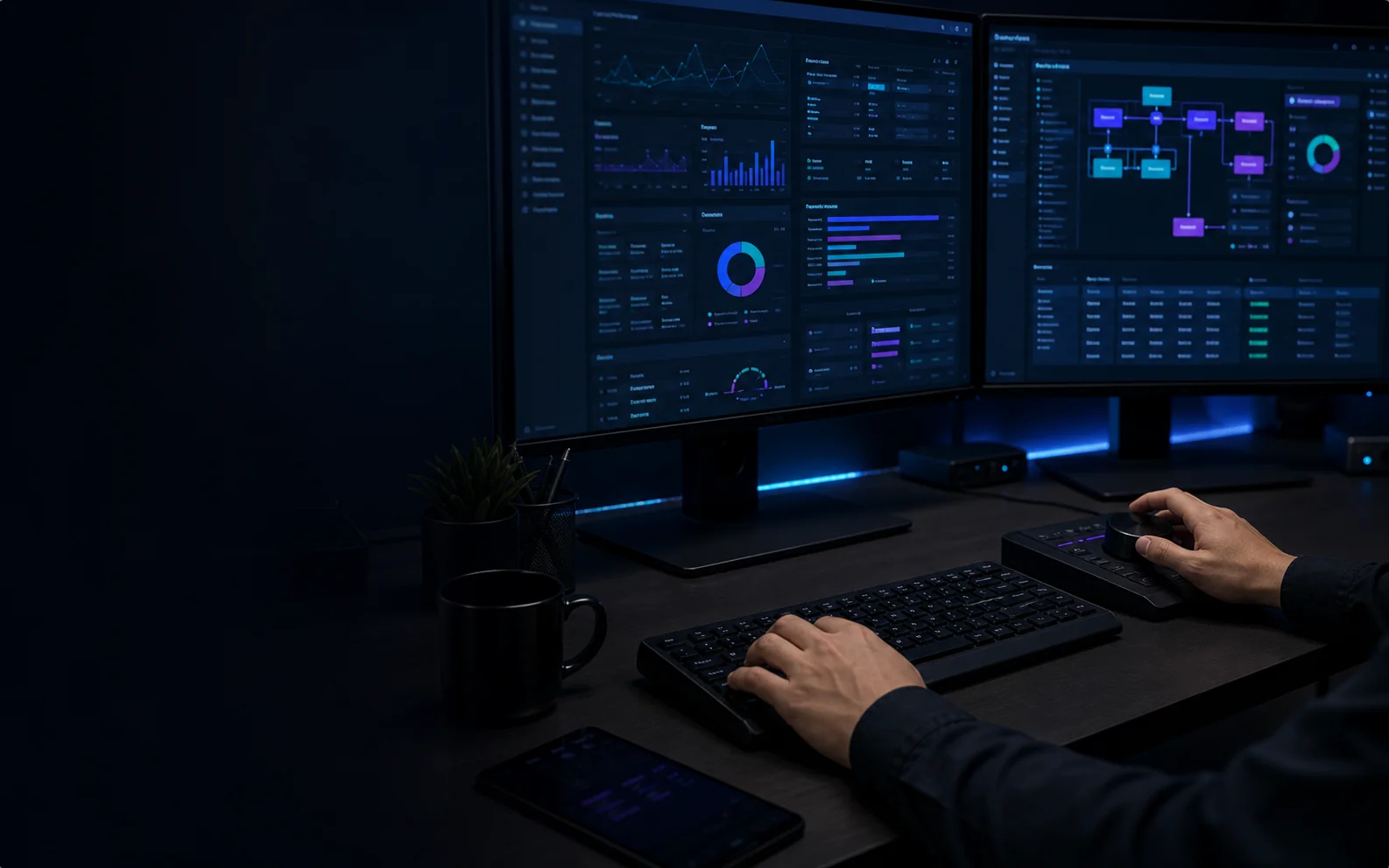 Workspace fotorealistis untuk layanan Dashboard & Digital System